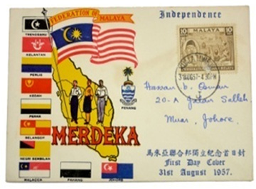 Sampul Surat Hari Pertama Kemerdekaan  (1957)